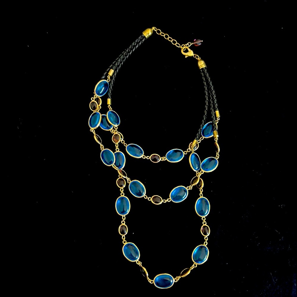Beautiful blue and black rope like necklace